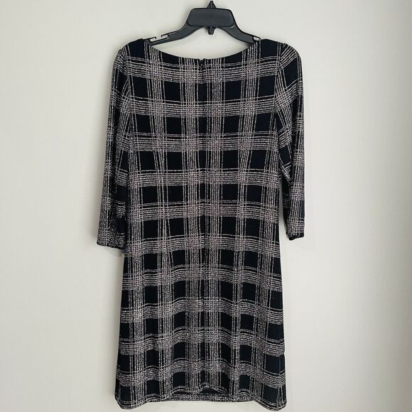 Holiday Dress Vince Camuto Size 10 Black Sparkle Silver Glitter Special Occasion - Picture 3 of 16